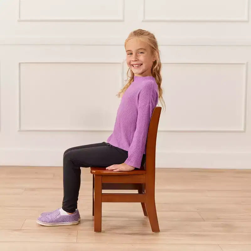 Table carrée en bois dur 76 x 76 cm et deux chaises 30 cm ECR4Kids, 3 pièces