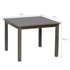Table carrée en bois dur 76 x 76 cm et deux chaises 30 cm ECR4Kids, 3 pièces