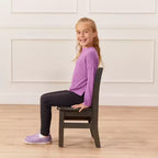 Table carrée en bois dur 76 x 76 cm et deux chaises 30 cm ECR4Kids, 3 pièces