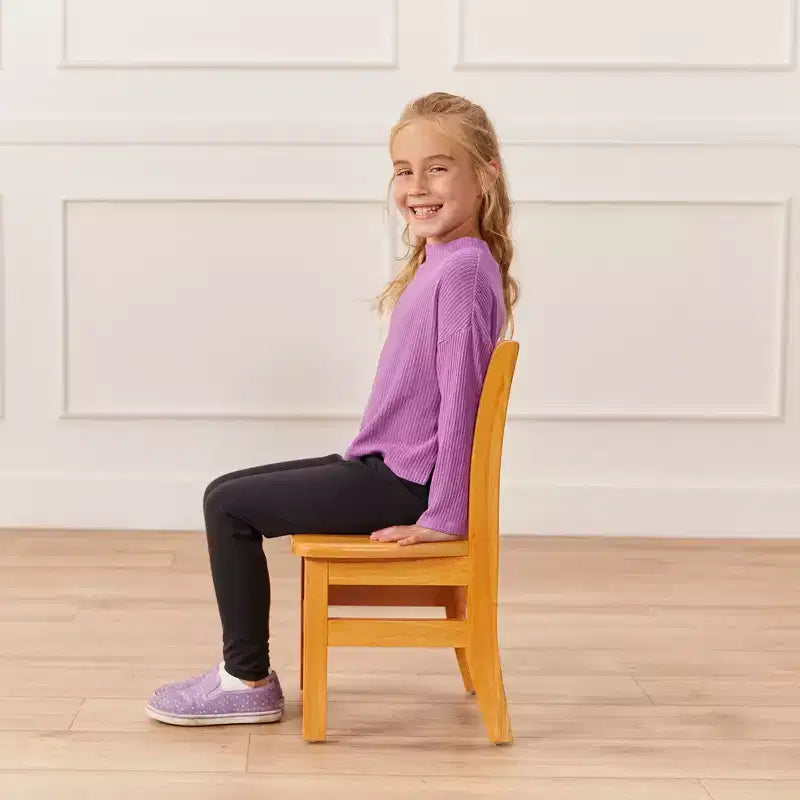 Table carrée en bois dur 76 x 76 cm et deux chaises 30 cm ECR4Kids, 3 pièces