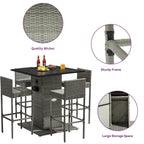 Ensemble de bar extérieur en osier Moasis 5 pièces - 5 PCS