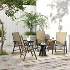 Lot de 4 chaises pliantes Outsunny au design simple et élégant, confortables pour la terrasse, le jardin et les voyages